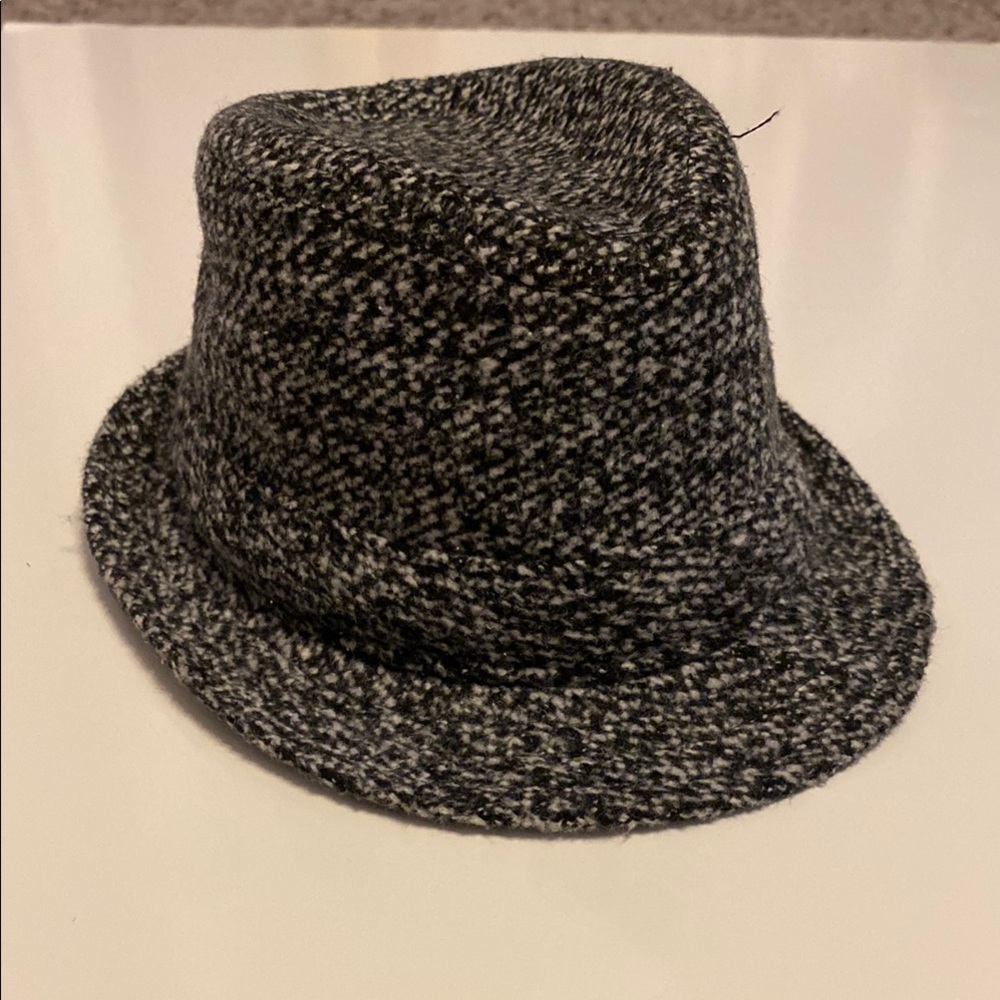 Infant Black Tweed Fedora Hat